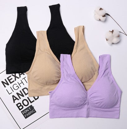 3-Pack Seamless Push-Up Bras: Wire-Free Comfort & Lift