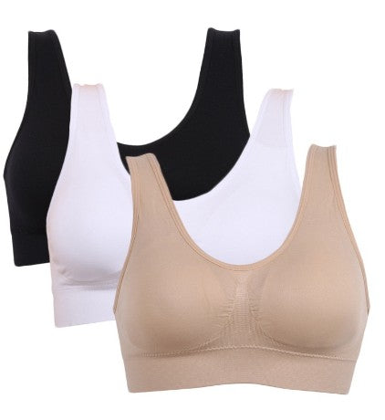 3-Pack Seamless Push-Up Bras: Wire-Free Comfort & Lift