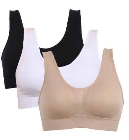 3-Pack Seamless Push-Up Bras: Wire-Free Comfort & Lift