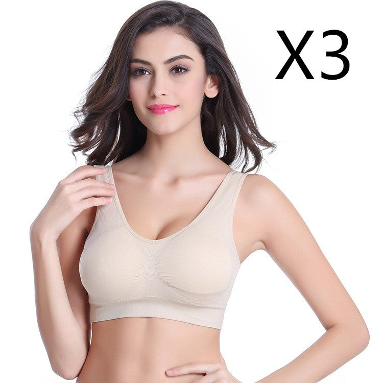 3-Pack Seamless Push-Up Bras: Wire-Free Comfort & Lift
