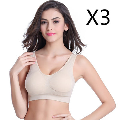 3-Pack Seamless Push-Up Bras: Wire-Free Comfort & Lift